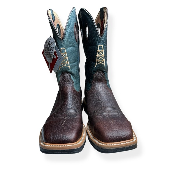 Twisted X 12" Steel Toe Lite Western Work Boots Blue Cognac Men's Size 10.5‎ D - Picture 3 of 16